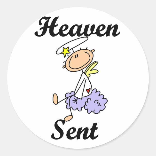 Heaven Sent Angel T-shirts and Gifts Classic Round Sticker (Front)