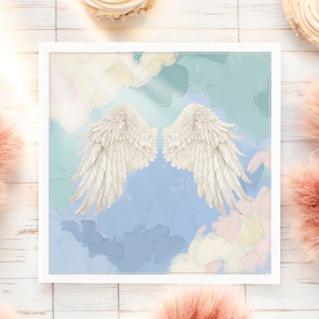 Heaven Sent Angel Wings Baby Shower         Napkin (Creator Uploaded)