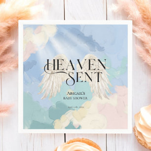 Heaven Sent Angel Wings Pastel Baby Shower Napkin