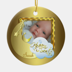 Heaven Sent Baby Photo Birth Ornament