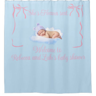 Heaven Sent Baby Shower Backdrop Curtain