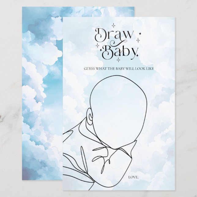 Heaven Sent Baby Shower Game Draw Baby (Front/Back)