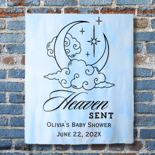 Heaven Sent Blue Moon Stars Baby Shower  Tapestry