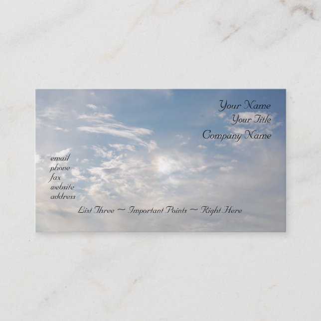 Heaven Sent - business card template (Front)