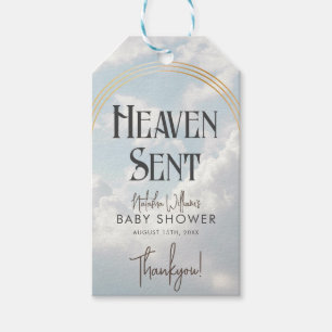 Heaven Sent Clouds Sky Boho Arch Baby Shower Gift Tags