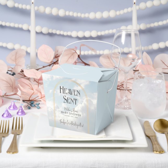 Heaven Sent Clouds Sky Celestial Baby Shower Favour Box (Wedding)