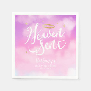 Heaven Sent Elegant Baby Shower Napkin