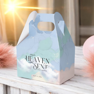 Heaven Sent Elegant Pastel Baby Shower Favour Box