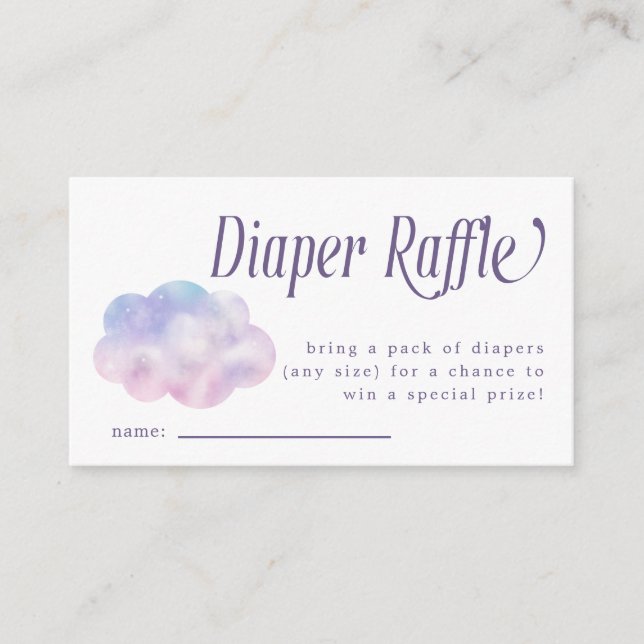 Heaven Sent Girl Diaper Raffle Ticket  Enclosure Card (Front)