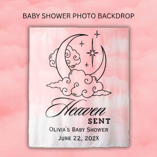 Heaven Sent Pink Moon Stars Baby Shower  Tapestry