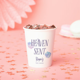 Heaven Sent Religious Girl Baby Shower Paper Cups