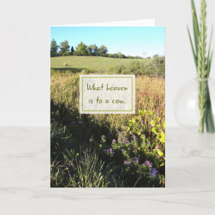 Heaven to a Cow New Country Home Greeting Card