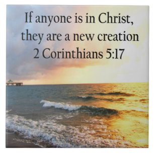 HEAVENLY 2 CORINTHIANS 5:17 OCEAN PHOTO DESIGN TILE