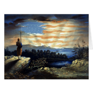 Heavenly American Flag in Sky, Zouave Civil War