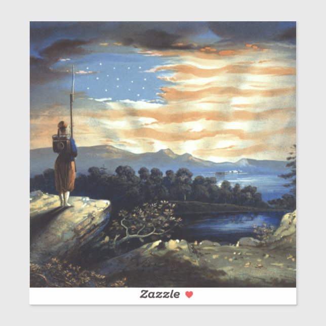 Heavenly American Flag in Sky, Zouave Civil War (Sheet)