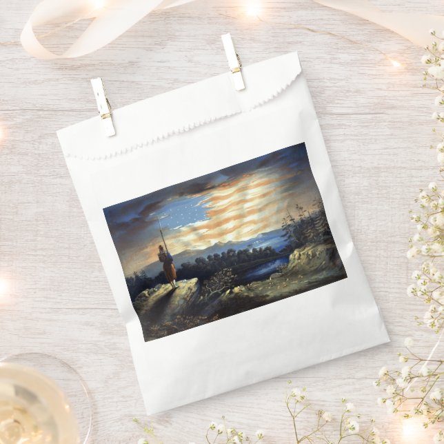 Heavenly American Flag in Sky, Zouave Civil War Favour Bags (Clipped)