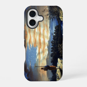 Heavenly American Flag in Sky, Zouave Civil War iPhone 16 Case