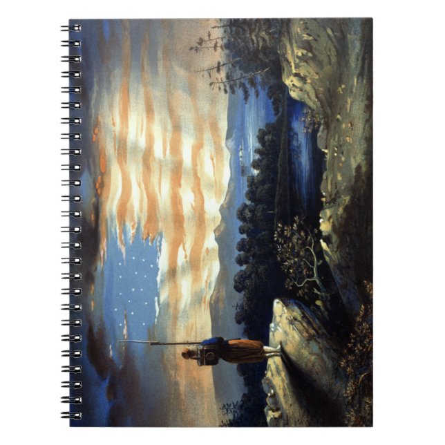 Heavenly American Flag in Sky, Zouave Civil War Notebook (Front)