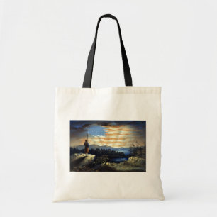 Heavenly American Flag in Sky, Zouave Civil War Tote Bag
