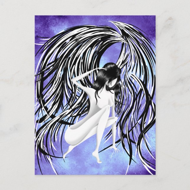 Heavenly Angel Blue Postcard (Front)
