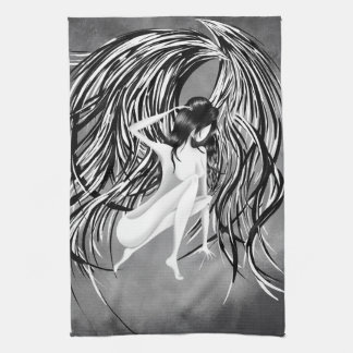 Heavenly Angel Grey Tea Towel