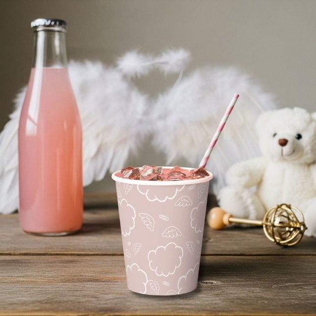 Heavenly Angel Halo Cloud Pink Paper cup (Heavenly Angel Halo Cloud Pink Paper cup)