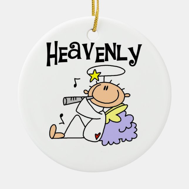 Heavenly Angel T-shirts and Gifts Ceramic Tree Decoration (Front)