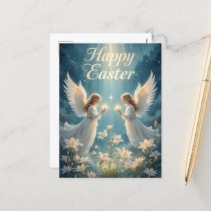 Heavenly Angelic Easter Spiritual Happy Easter Holiday Postcard
