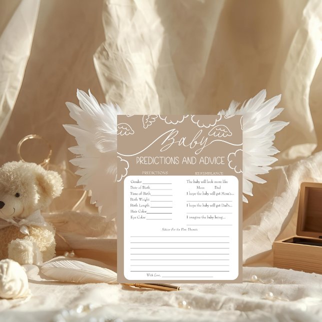 Heavenly Beige Baby Predictions & Advice Card (Heavenly Beige Baby Predictions & Advice Card)