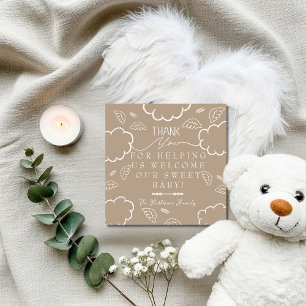 Heavenly Beige Labor & Delivery NICU Hospital Thank You Card