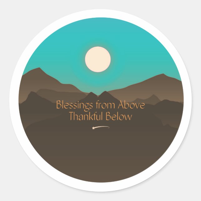 Heavenly Blessings, Grateful Hearts Classic Round Sticker (Front)