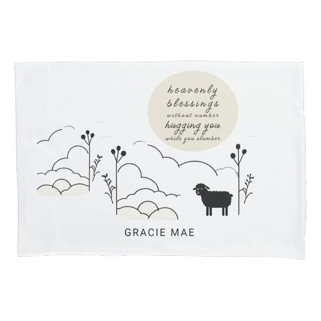 Heavenly Blessings Prayer | Neutral Colours | Shee Pillowcase (Front)