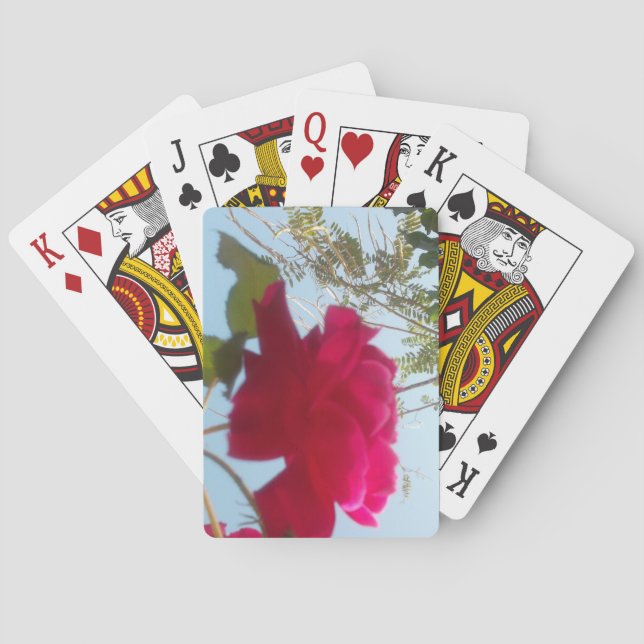 Heavenly Bloom: A Rose Against the Sky Playing Cards (Back)