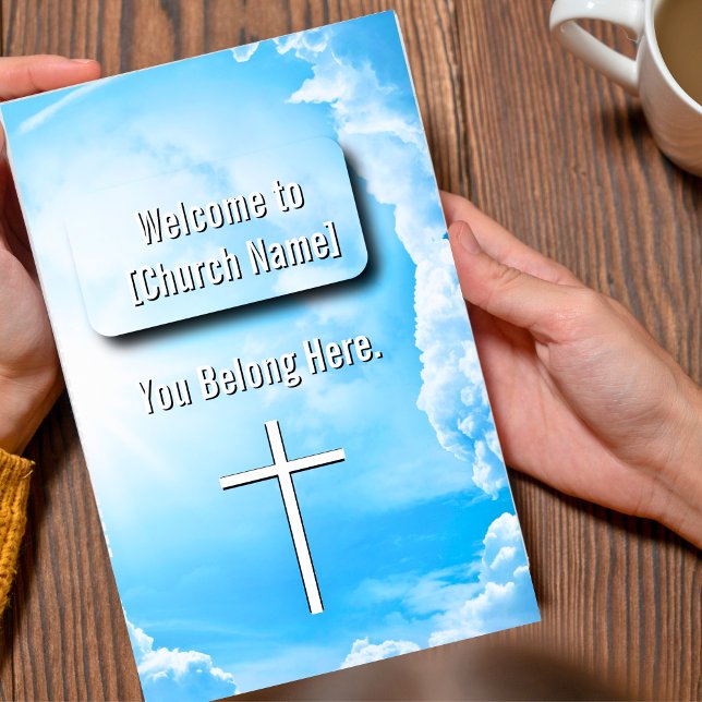 Heavenly Blue Clouds Church Bulletin  Flyer (Heavenly Blue Clouds Church Bulletin Flyer)