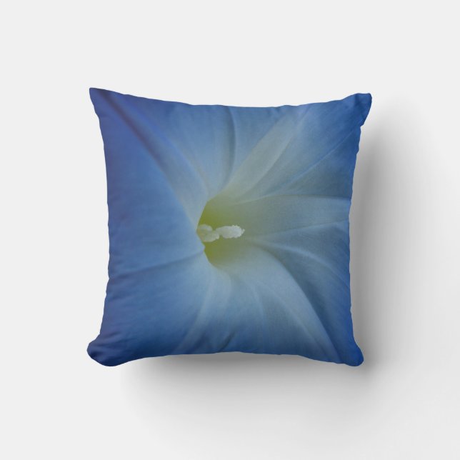 Heavenly Blue Morning Glory Close-Up Cushion (Front)