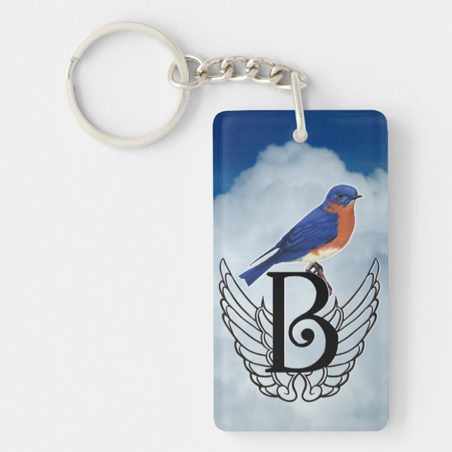 Heavenly BlueBirds Key Ring (Front)