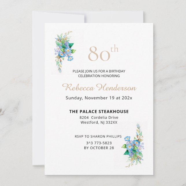 Heavenly Blues Invitation (Front)