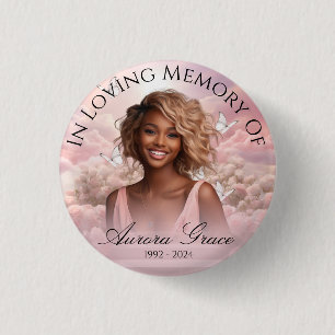 Heavenly Butterflies Memorial 1 Inch Round Button 