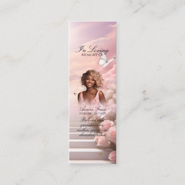 Heavenly Butterflies Memorial Bookmark - HBM001 Mini Business Card (Front)
