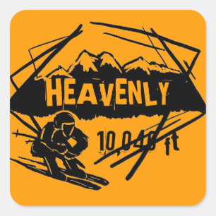 Heavenly California orange ski stickers