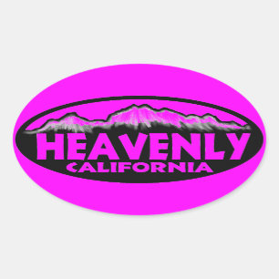 Heavenly California pink oval stickers