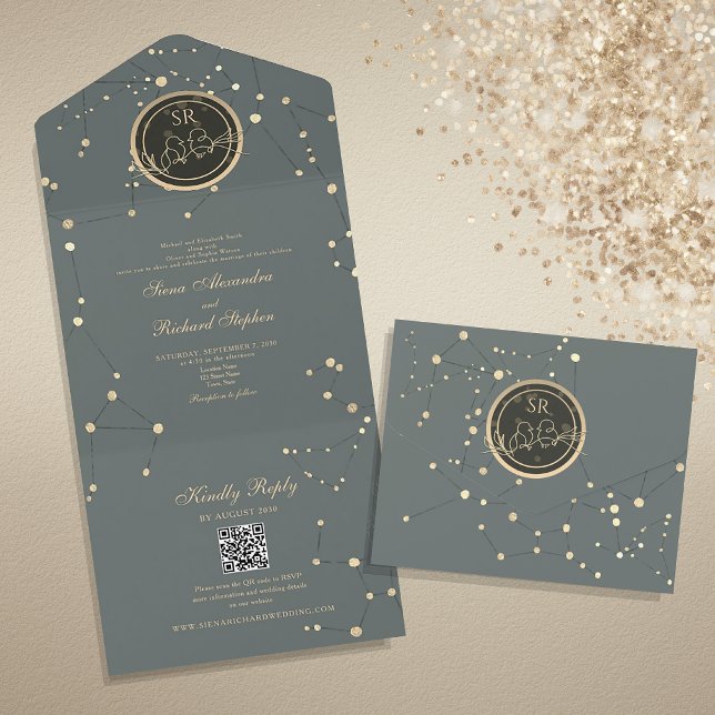 Heavenly Celestial Wedding All In One Invitation (Creator Uploaded)