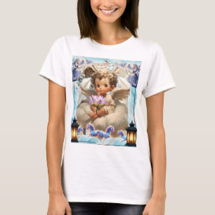 Heavenly Cherub Angel Lotus Flower Ethereal Fant T-Shirt