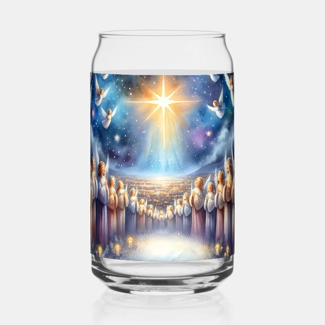 Heavenly Choir Under Star of Bethlehem Can Glass (Front)