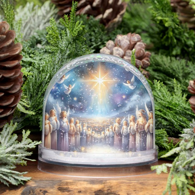 Heavenly Choir Under Star of Bethlehem Snowglobe (Winter)