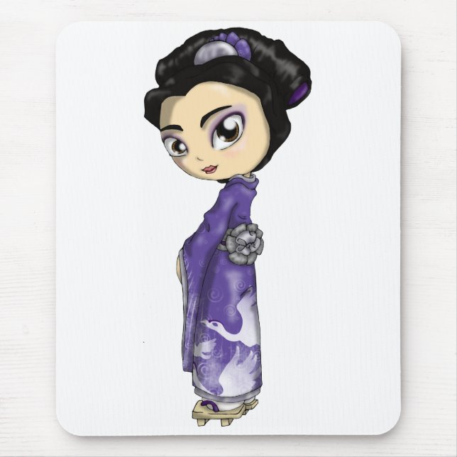 Heavenly Cranes Geisha Mouse Pad (Front)