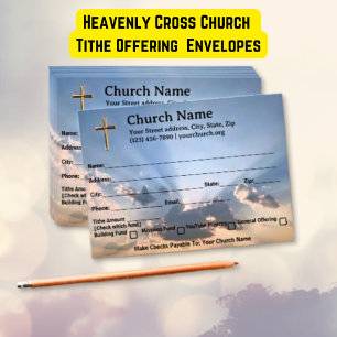 Heavenly Cross Church Tithe Offering Collection Envelope