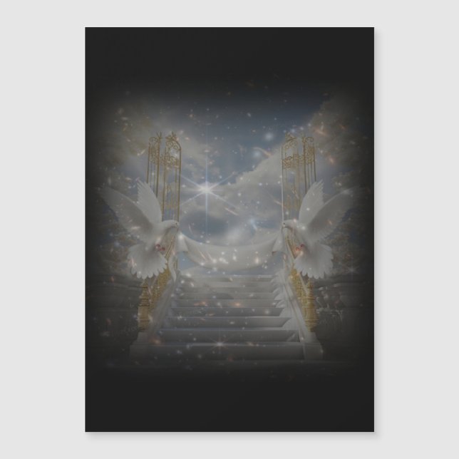 Heavenly Doves Magnetic Invitations (Front)