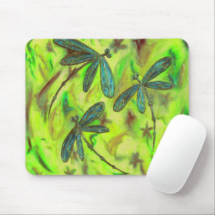 Heavenly Dragonflies On a Starry Sky Mouse Pad