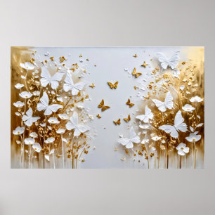 Heavenly, dreamy flowers and butterflies #3 poster